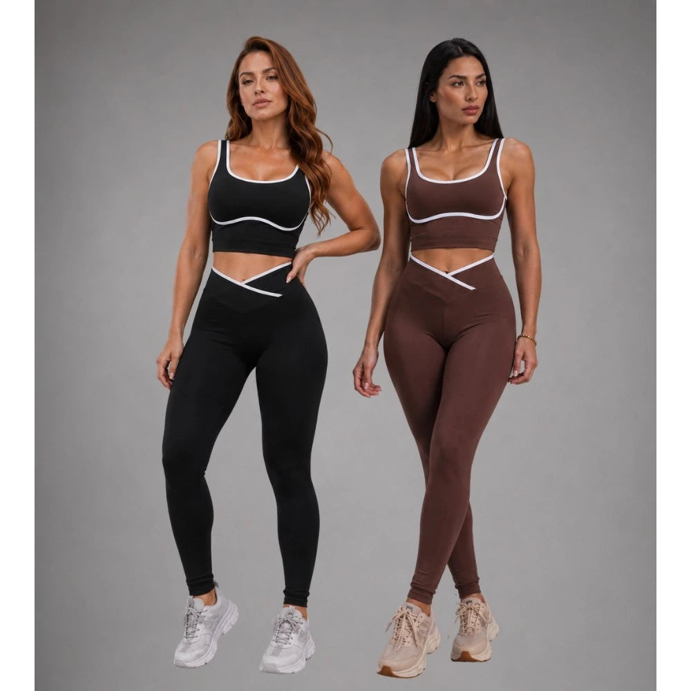 2 Conjuntos de Treino Gringo Feminino Sem Costura