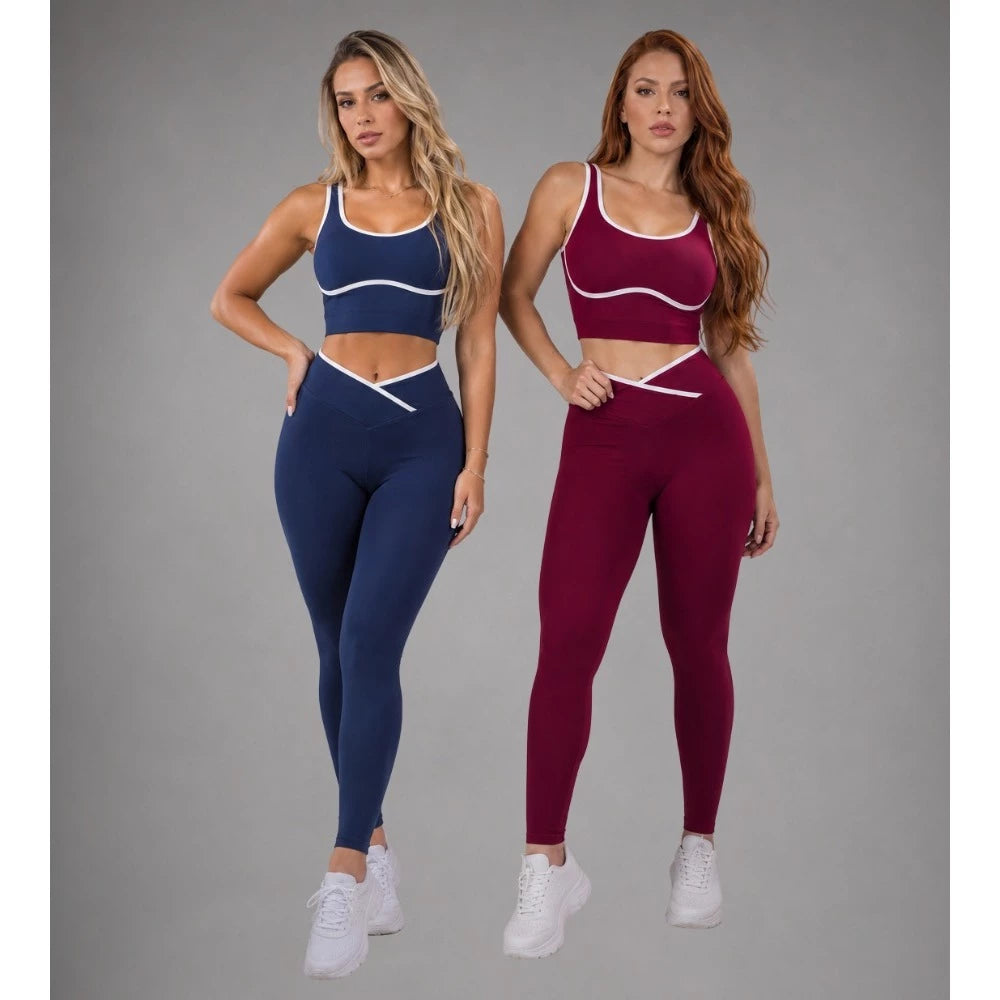 2 Conjuntos de Treino Gringo Feminino Sem Costura