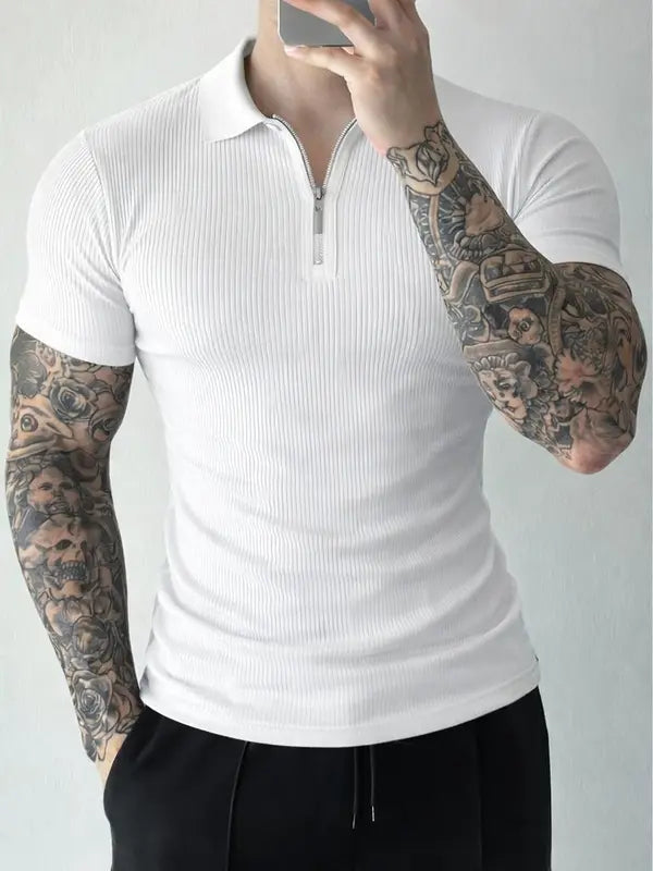 Camisa Polo Masculina com Zípe