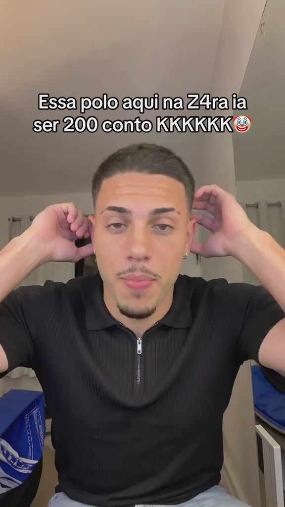 Camisa Polo Masculina com Zípe